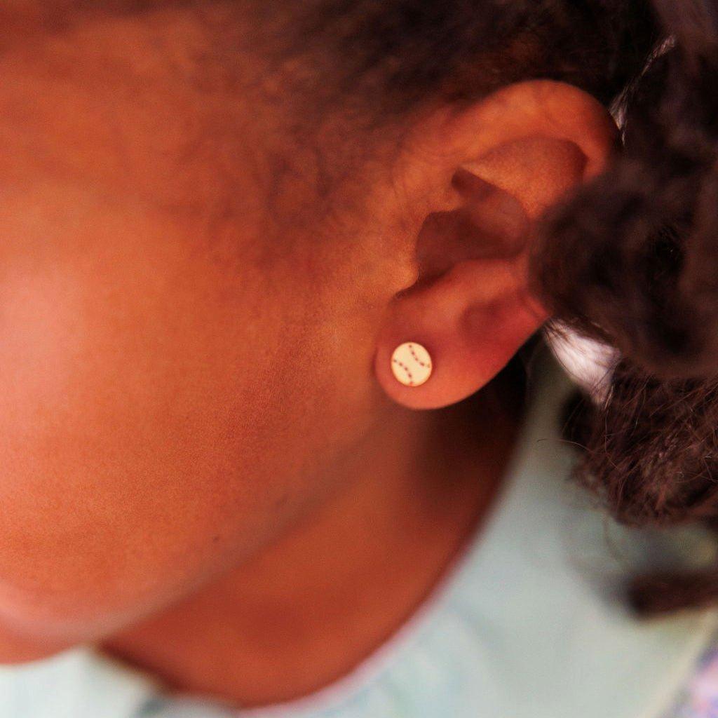 Baseball Stud Earrings image number 1