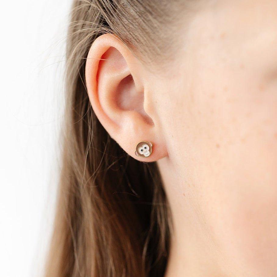 Monkey Stud Earrings image number 1