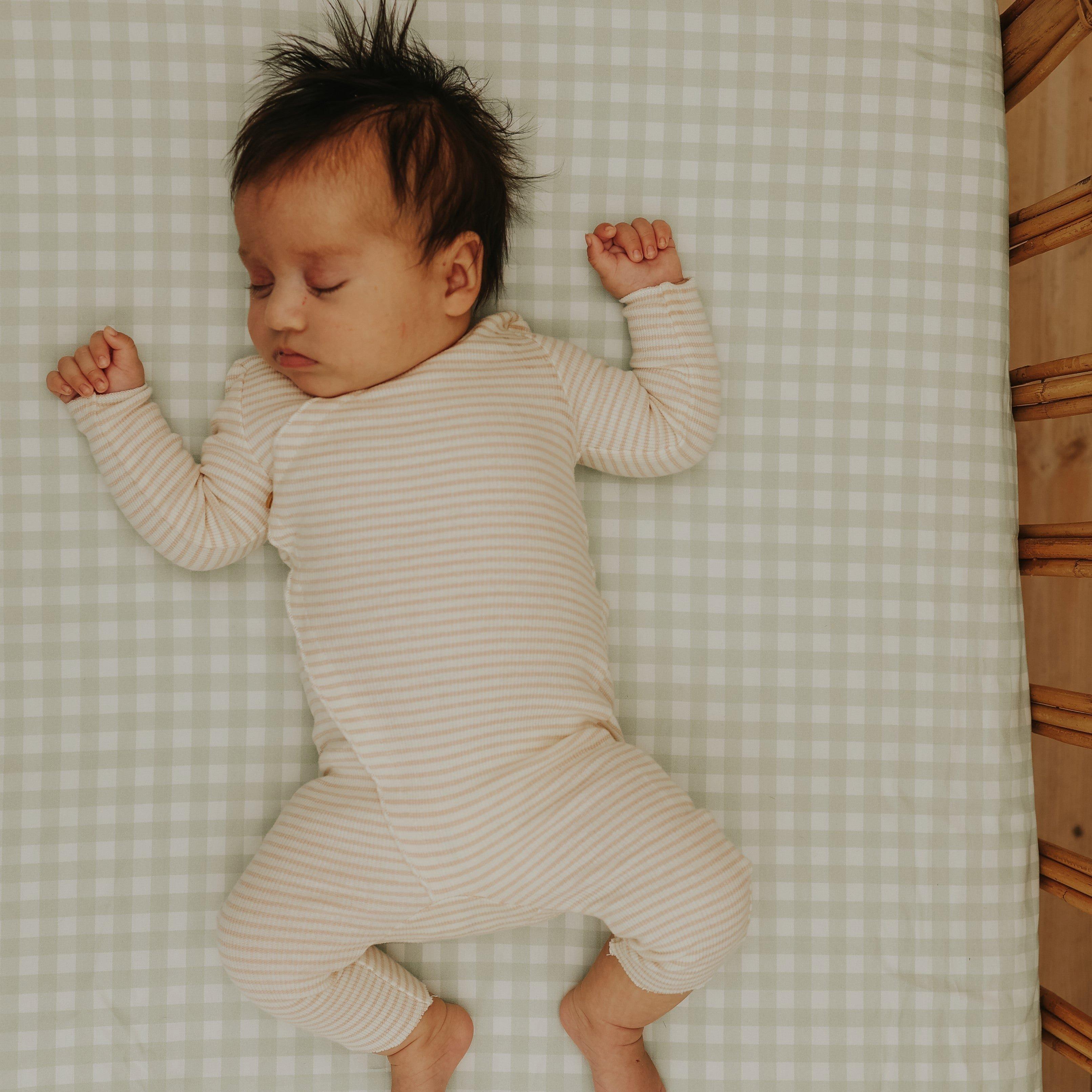 Picnic Gingham Crib Sheet- Green image number 3