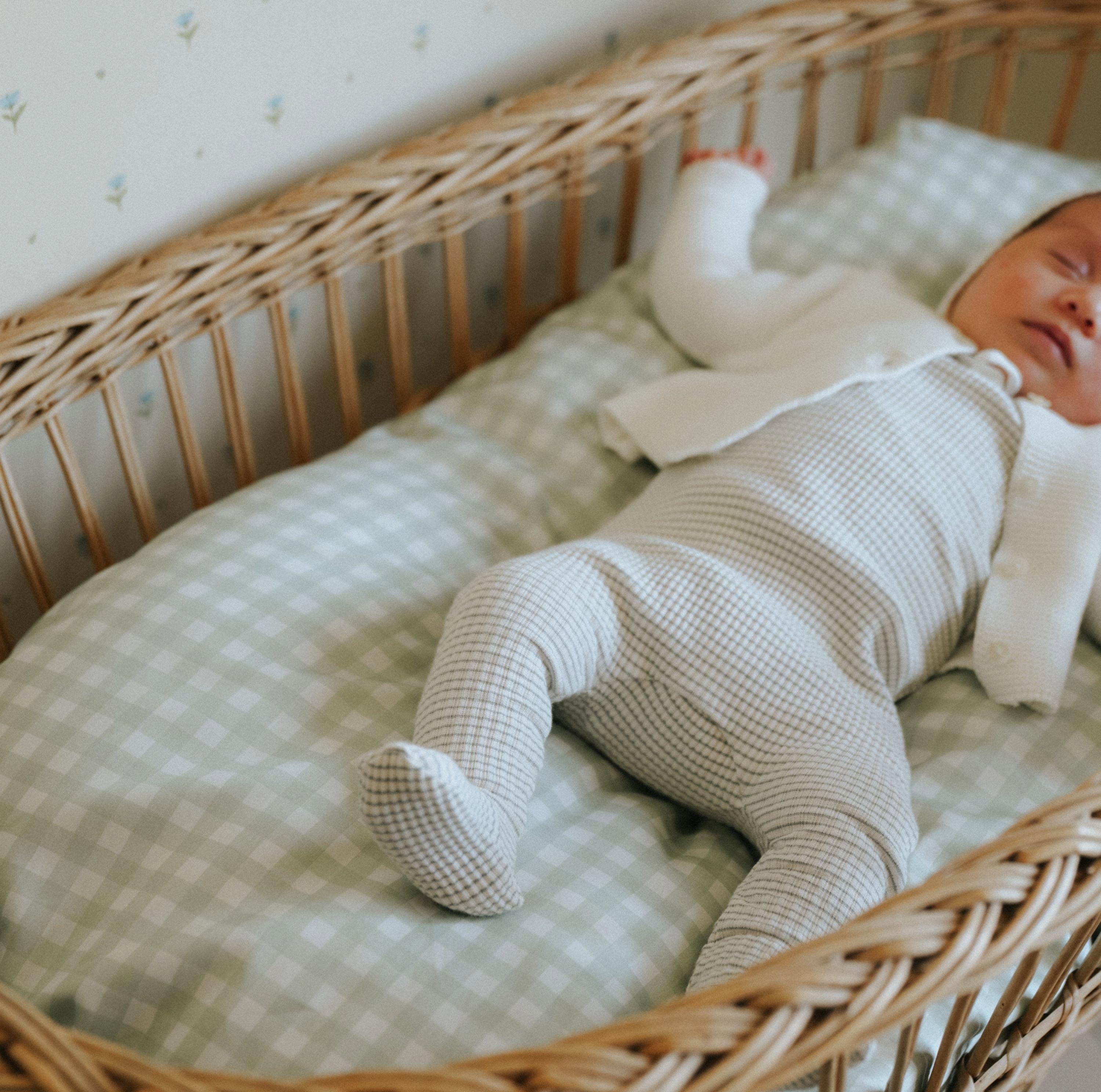 Picnic Gingham Crib Sheet- Green image number 4