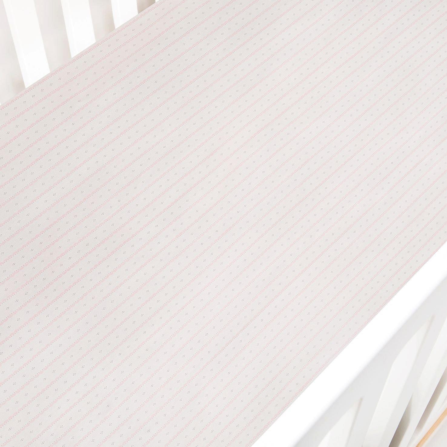 Petal Scallops Crib Sheet- Pink