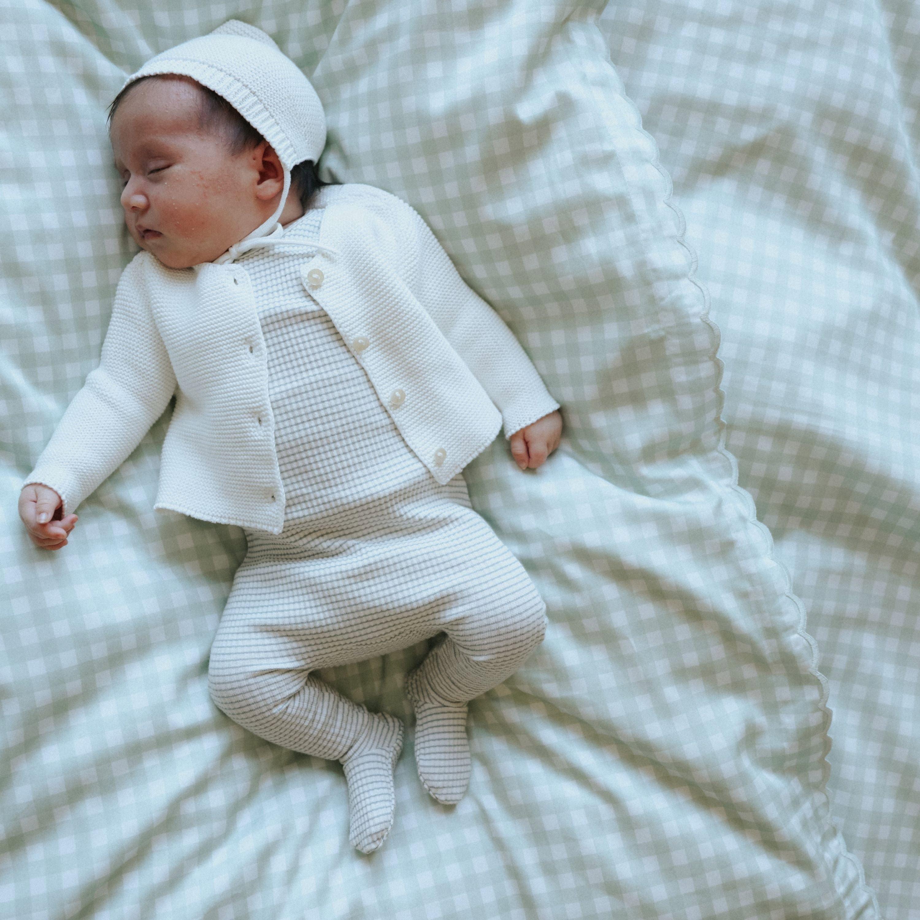Picnic Gingham Baby Duvet Set- Green image number 4