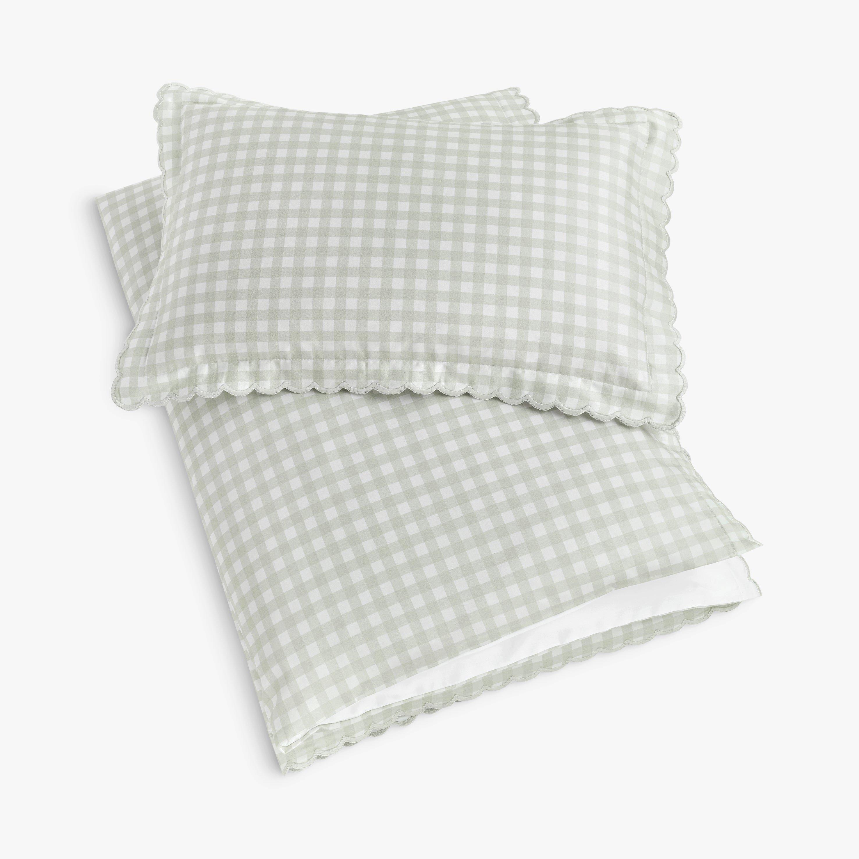 Picnic Gingham Toddler Duvet Set- Green