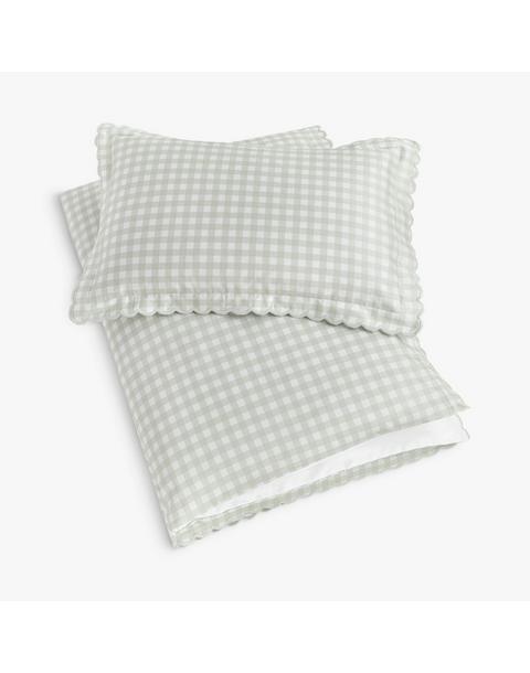 Picnic Gingham Toddler Duvet Set- Green