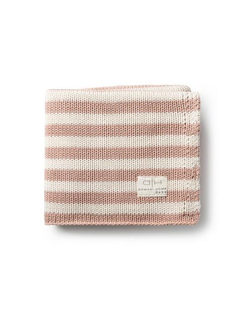 Iconic Stripe Knit Baby Blanket Blush