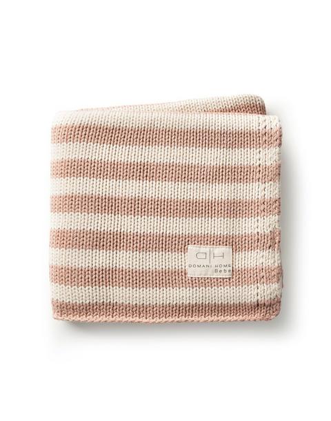 Iconic Stripe Knit Baby Blanket Blush