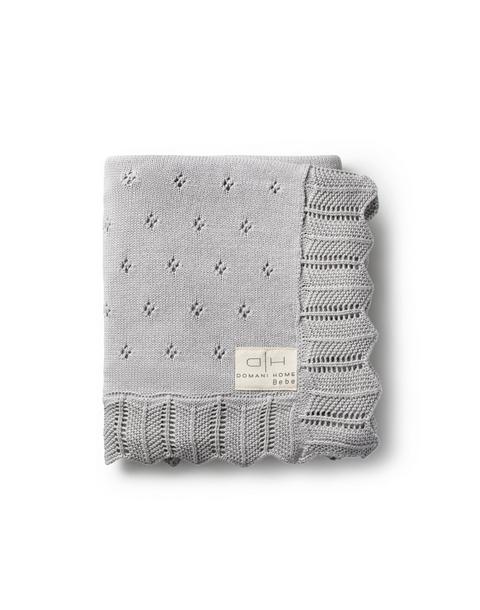 Scalloped Pointelle Baby Blanket Nimbus Cloud