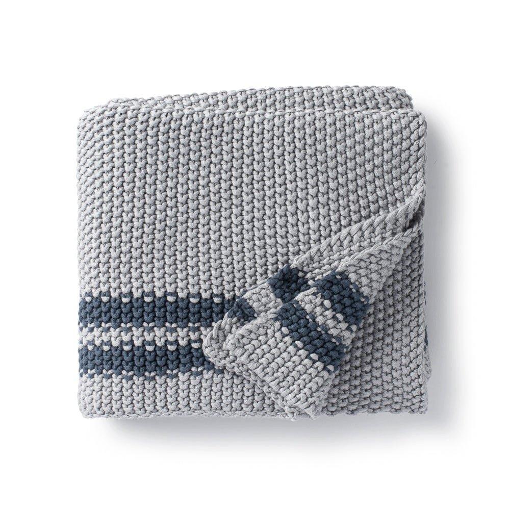 Marici Cool Blue Striped Baby Blanket image number 1