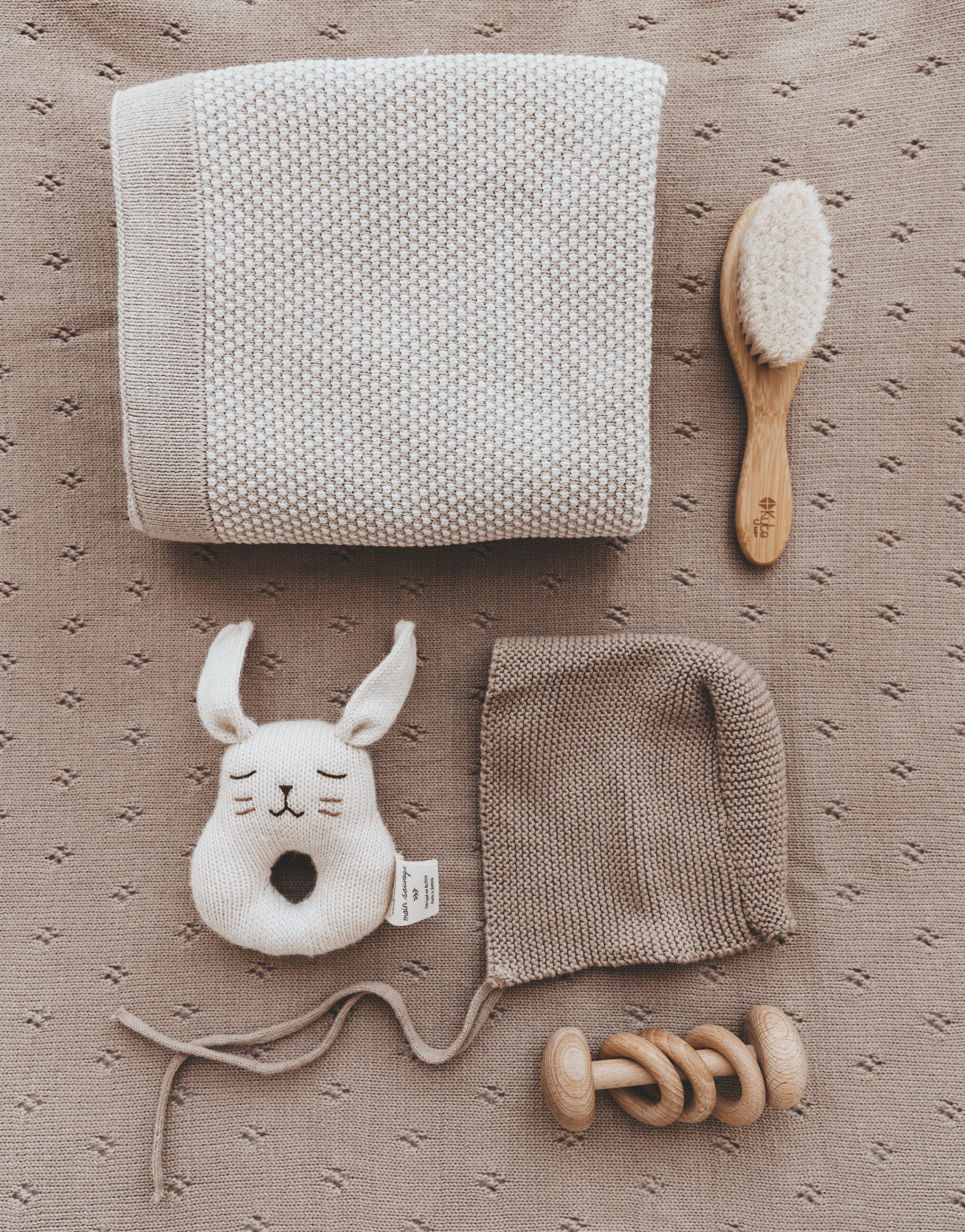 Stipple Light Beige Baby Blanket image number 1