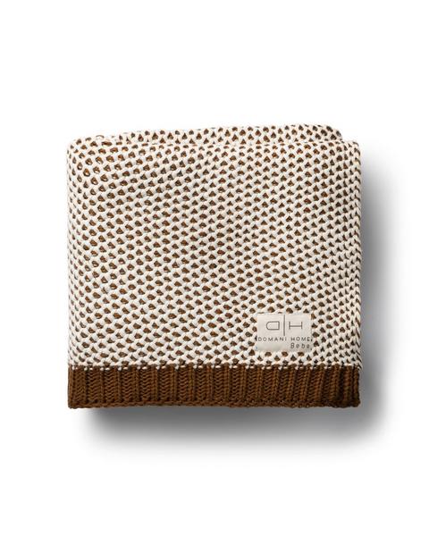 Honeycomb Brown Baby Blanket