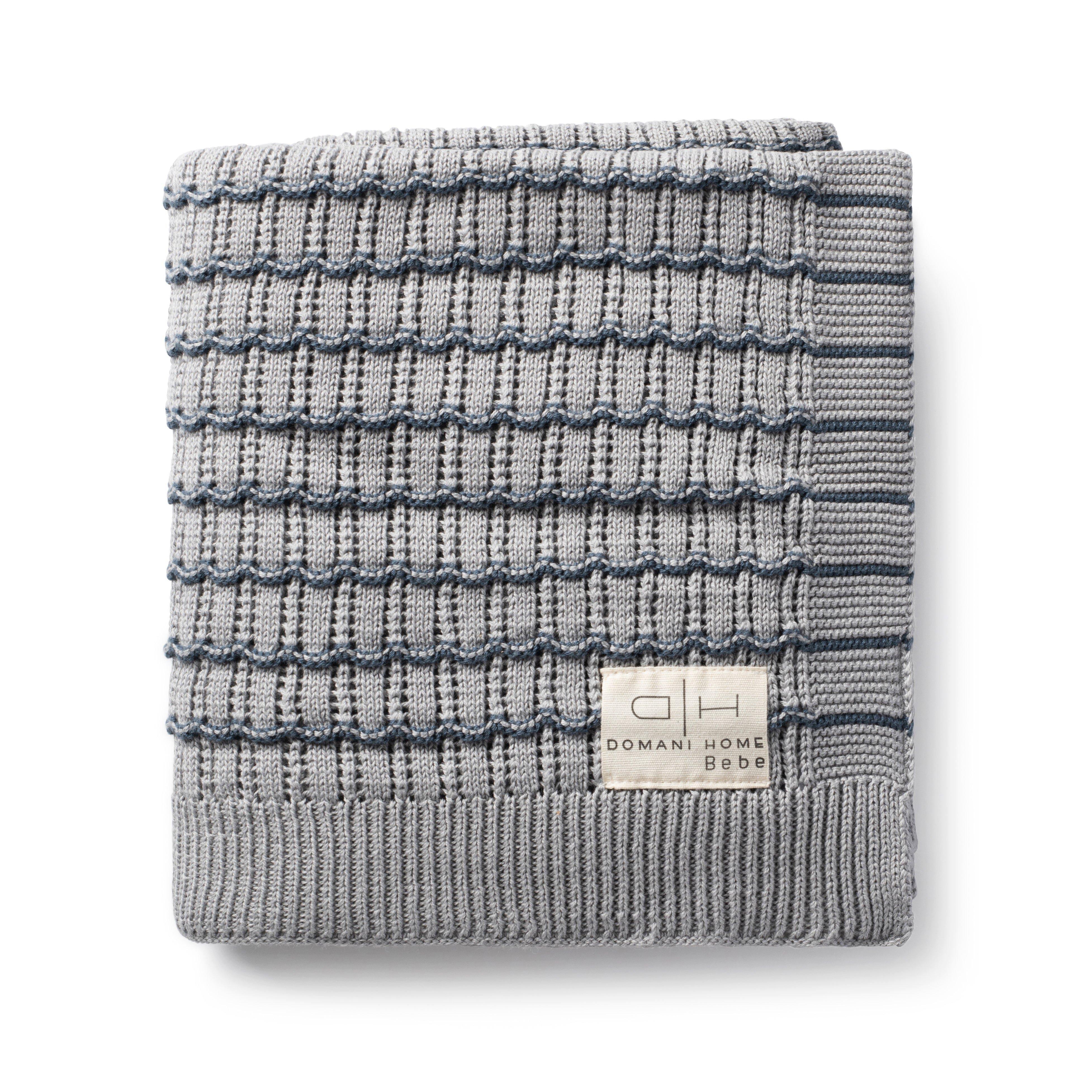 Striated Scallop Baby Blanket Blue