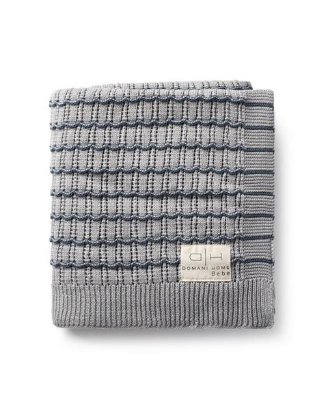 Striated Scallop Baby Blanket Blue