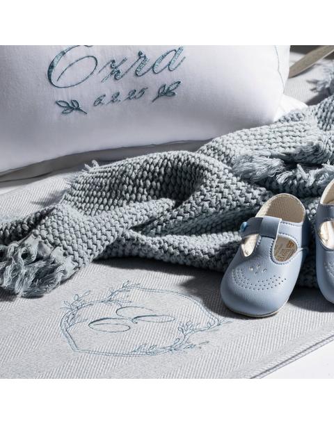 Waffle Muslin Blue Baby Blanket