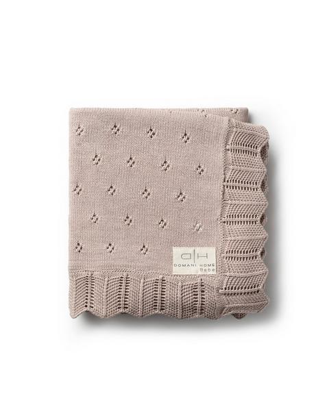 Scalloped Pointelle Baby Blanket Rice