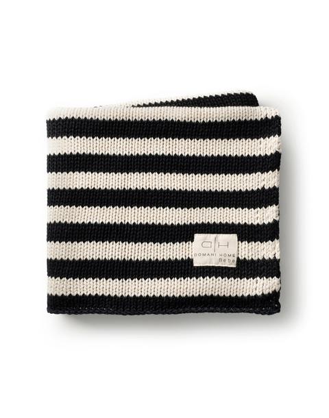 Iconic Stripe Knit Baby Blanket Black