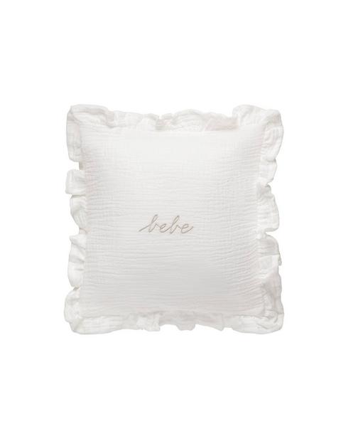 White Gauze Bebe Ruffle Accent Pillow Sham