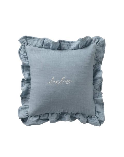 Blue Gauze Bebe Ruffle Accent Pillow Sham