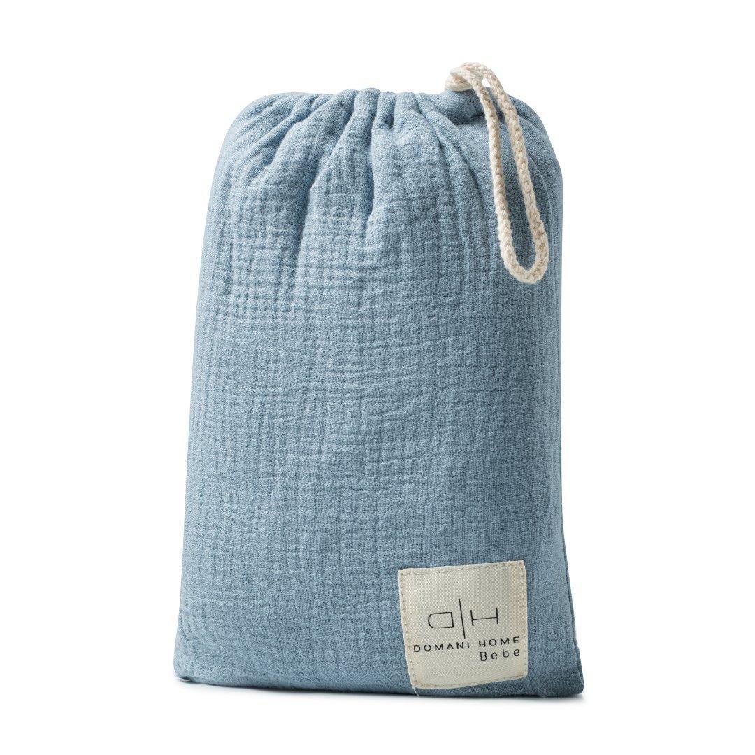 Gauze 3 Piece Blue Crib Set in Pouch image number 1