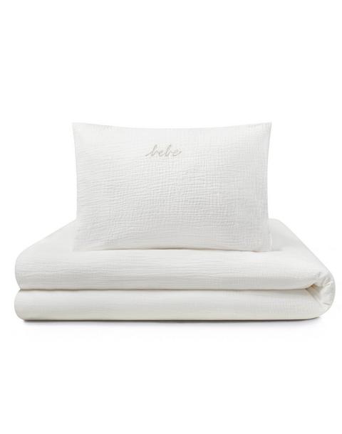 Gauze 3 Piece White Crib Set in Pouch