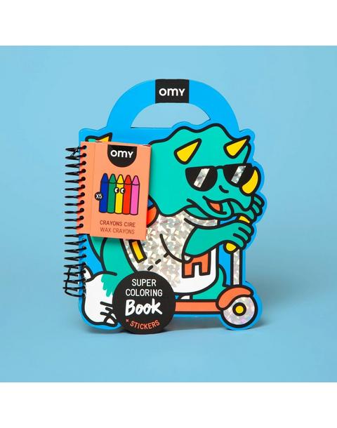 Dino Super Coloring and Sticker Book