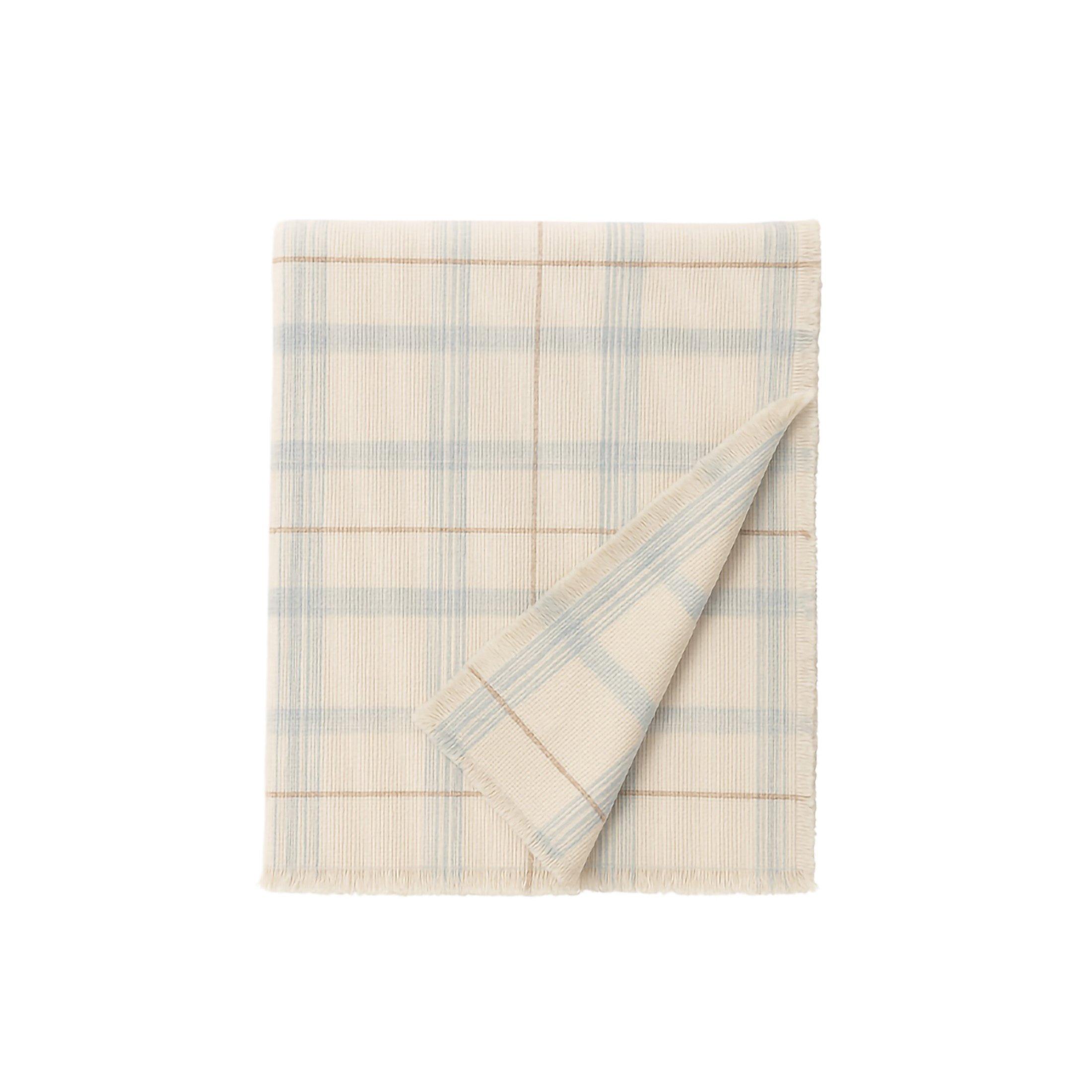 Handloom Kid Bed Throw Tartan Blue Sage