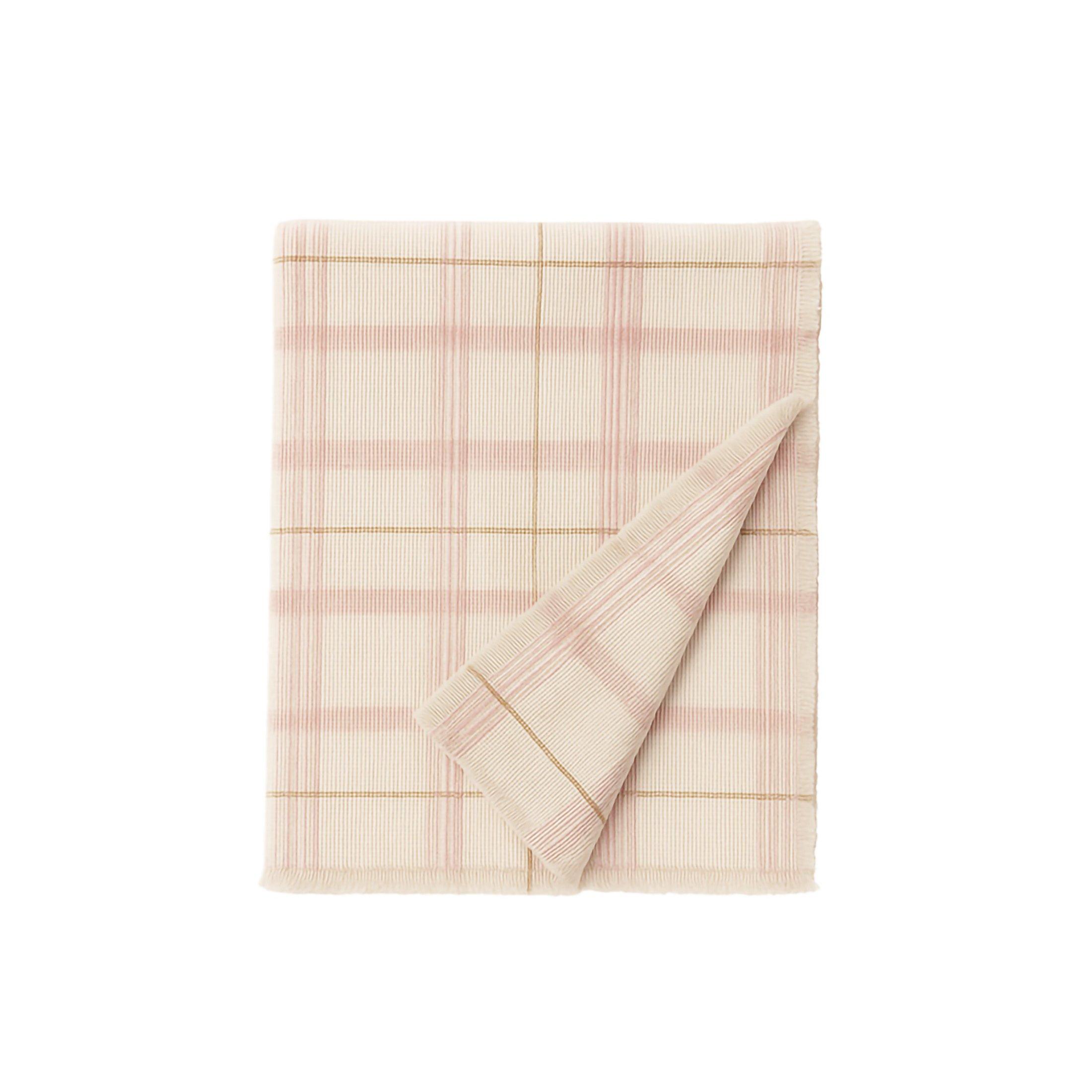 Handloom Kid Bed Throw Tartan Rose