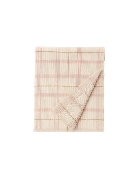 Handloom Kid Bed Throw Tartan Rose