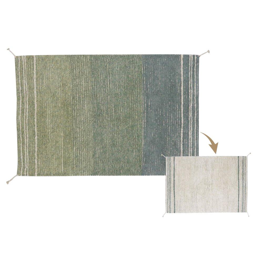 Reversible Washable Rug Twin Vintage Blue image number 2