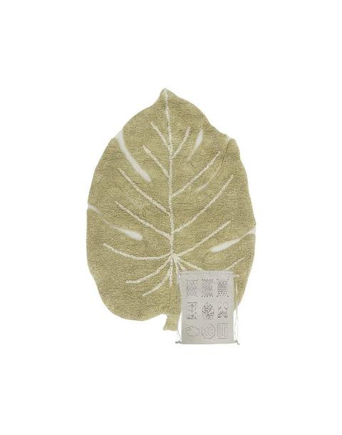 Washable Rug Mini Monstera Olive