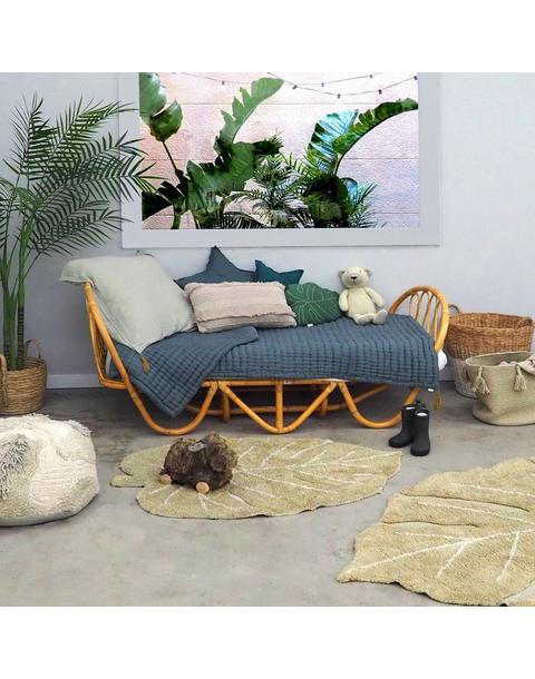 Washable Rug Mini Monstera Olive