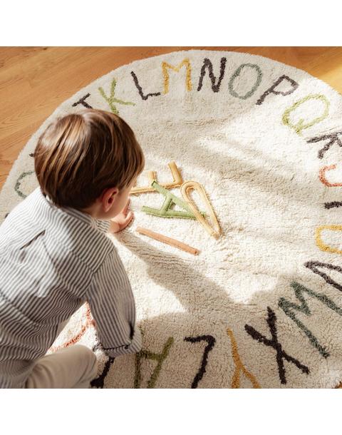Washable Play Rug ABC color and letters