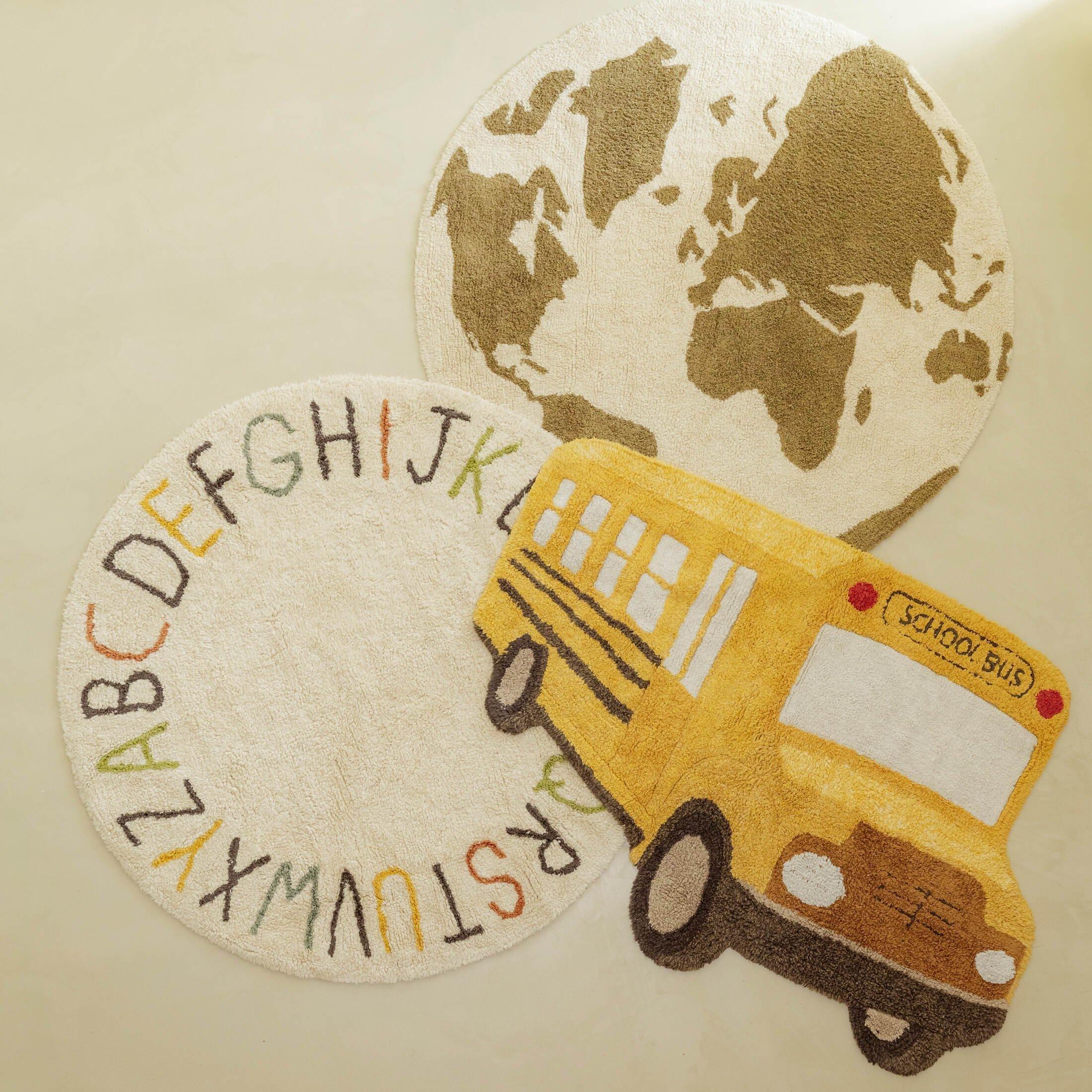 RugCycled washable rug World Map image number 1