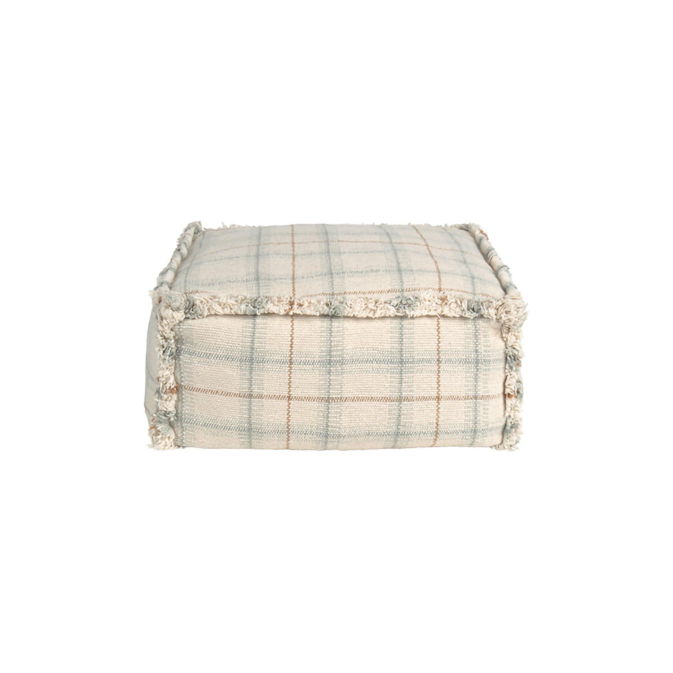 Handloom Pouf Blue Sage