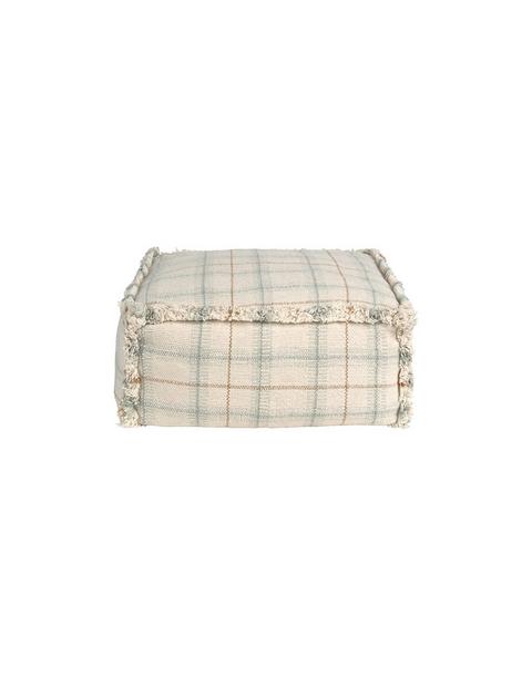 Handloom Pouf Blue Sage