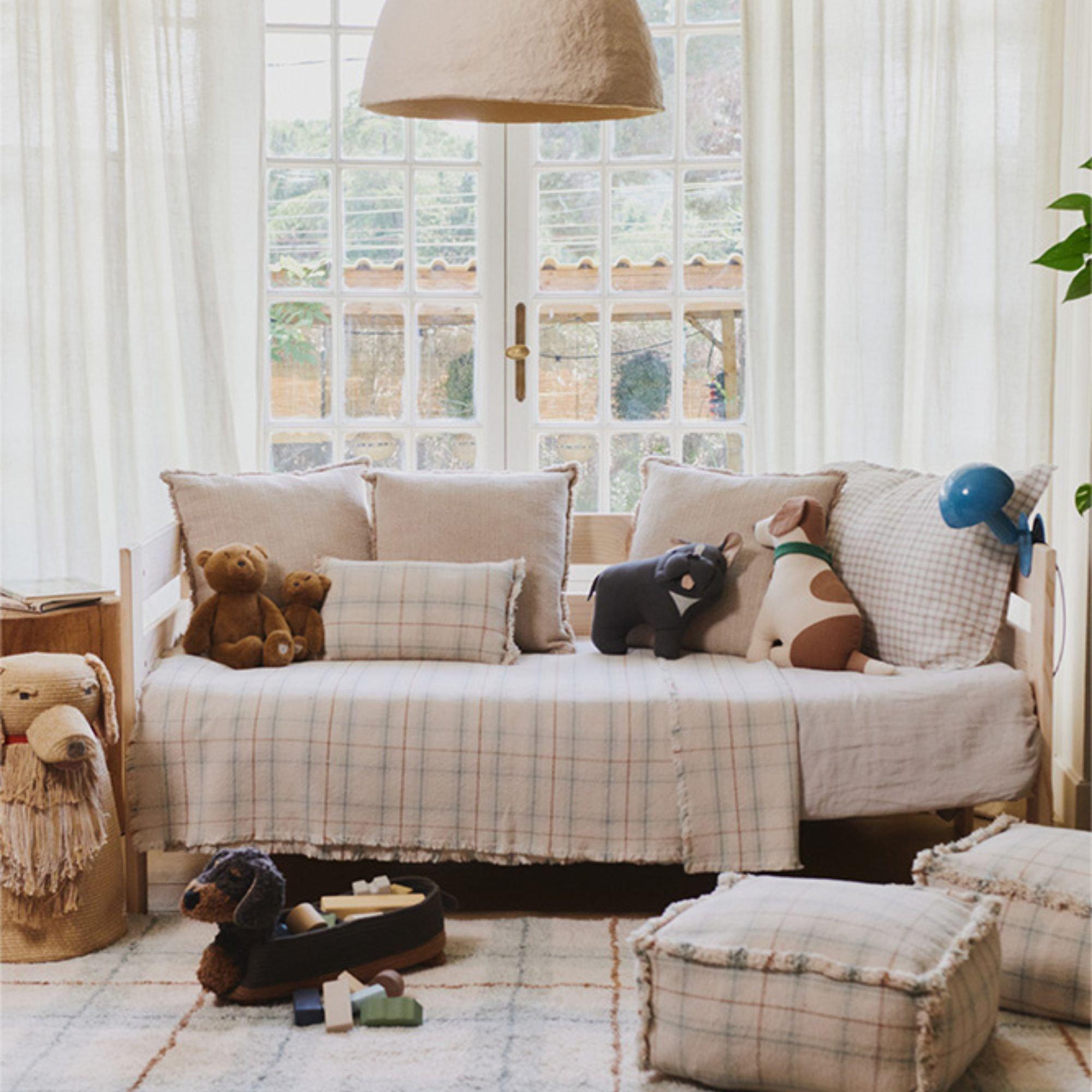 Handloom Pouf Blue Sage image number 1