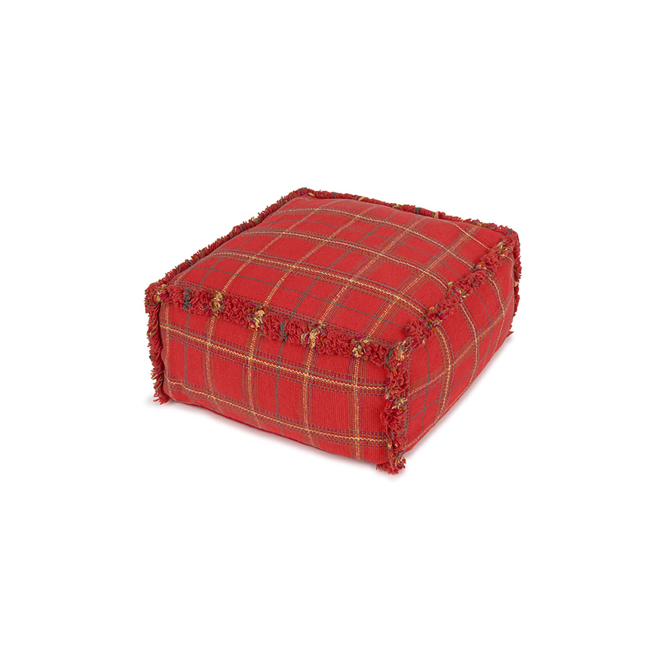 Handloom Pouf Mapple Red image number 3