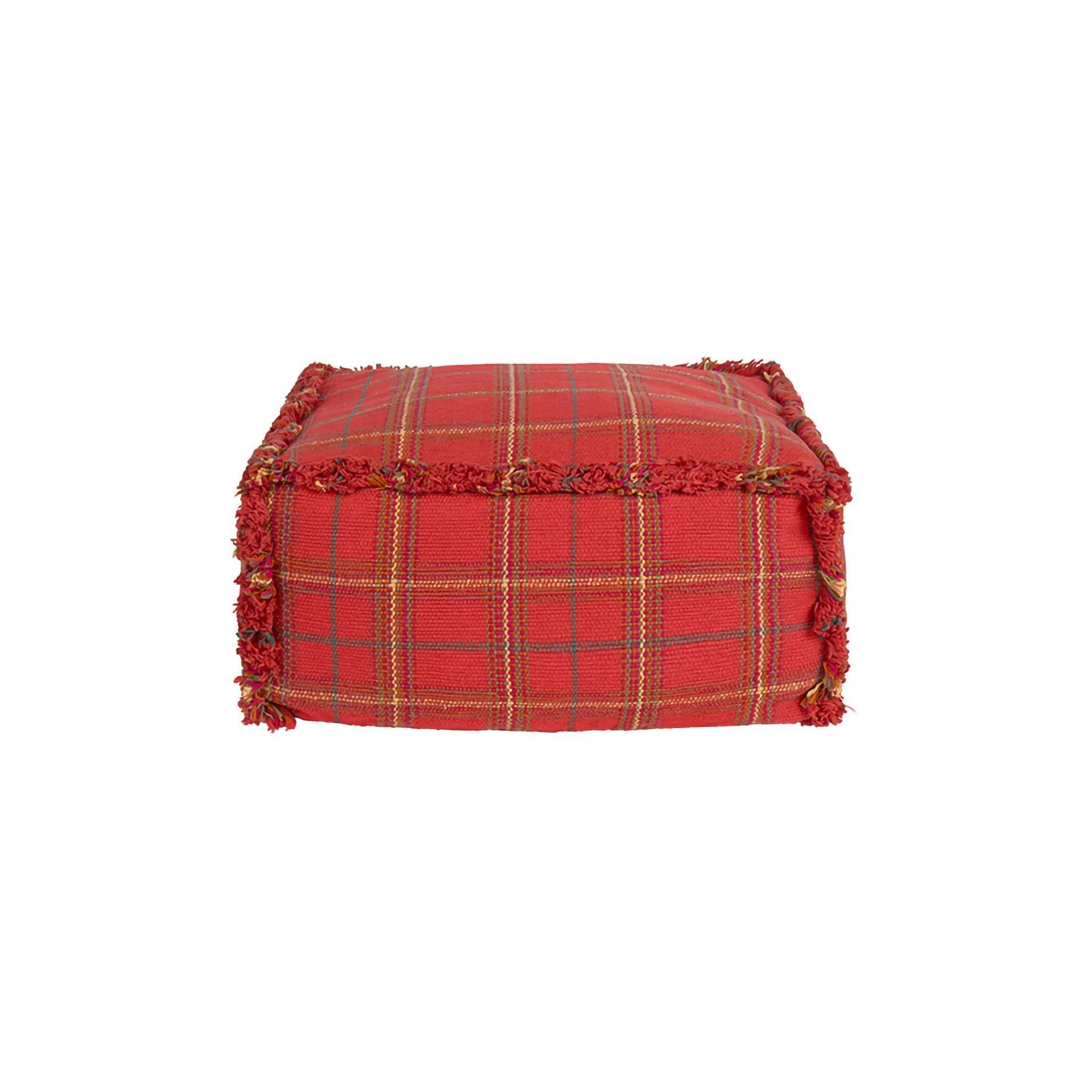 Handloom Pouf Mapple Red image number 1