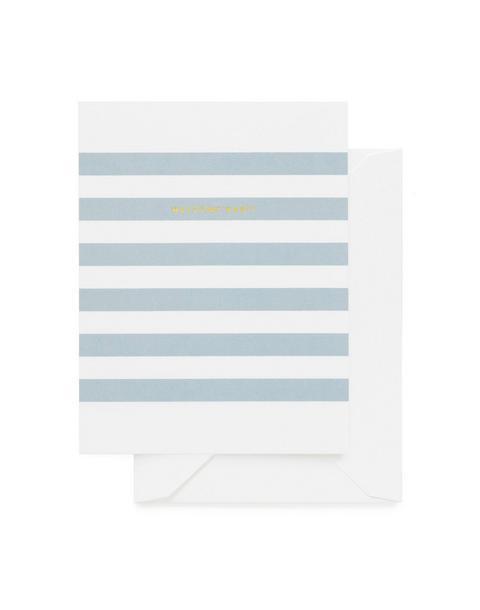Blue Stripe Baby Greeting Card