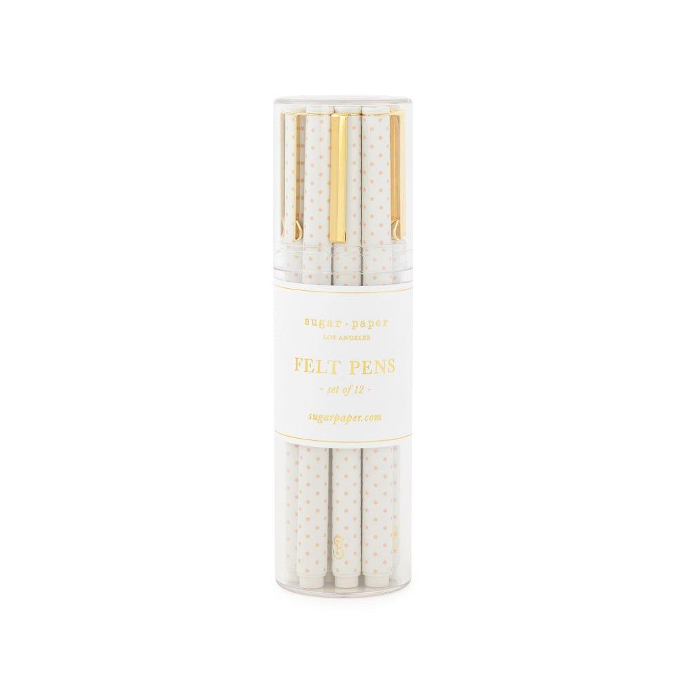 Rose Pin Dot Bulk Felt Pen Set (Set of 12)