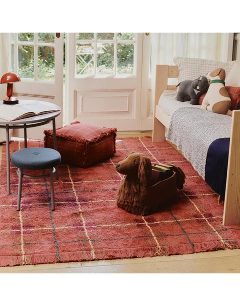 Washable Rug Tartan Vintage Red