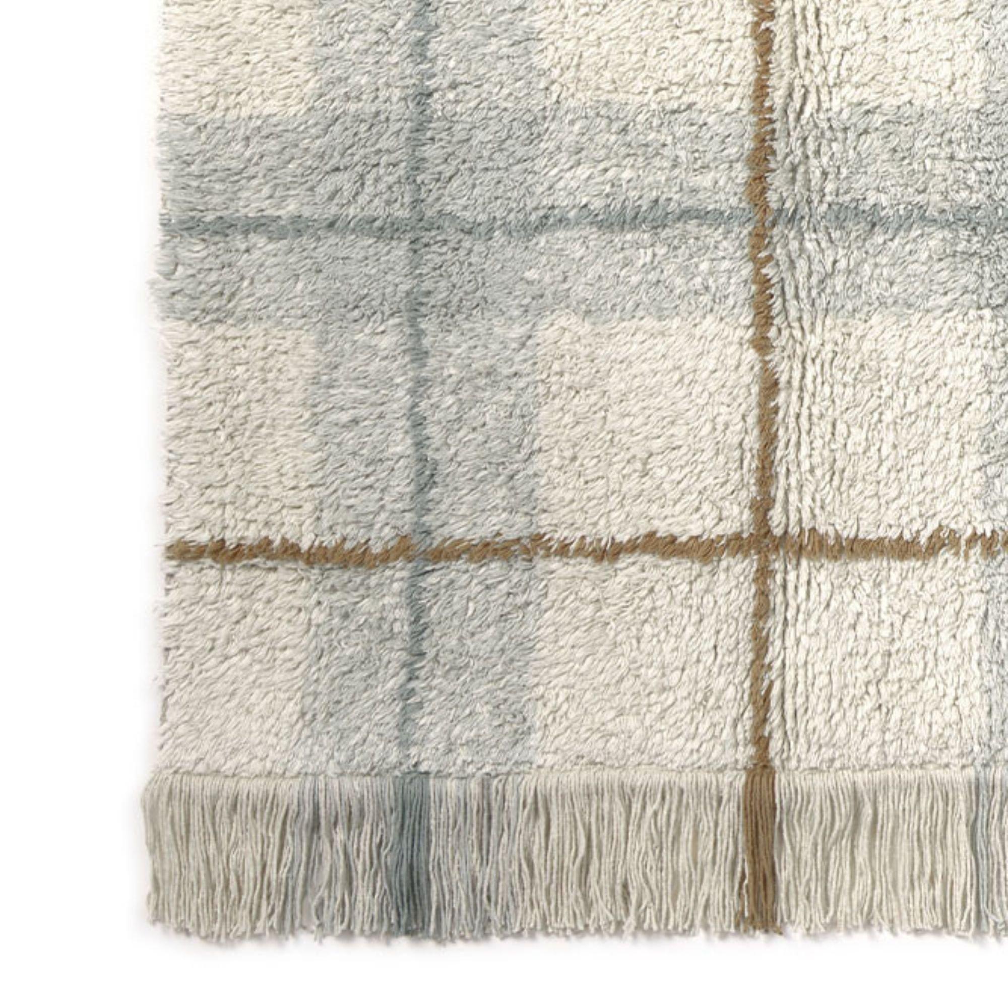 Washable Rug Tartan Blue Sage image number 3