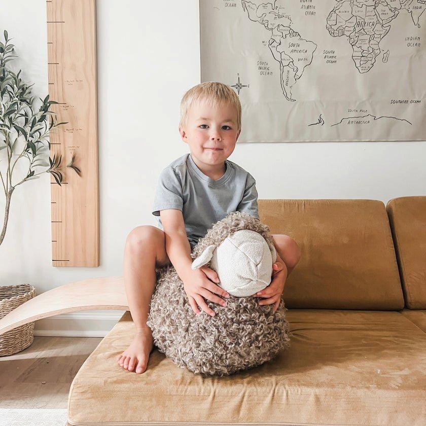 Baa Baa Sheep Taupe Pouf Cover image number 3