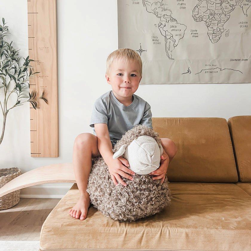 Baa Baa Sheep Taupe Pouf image number 3
