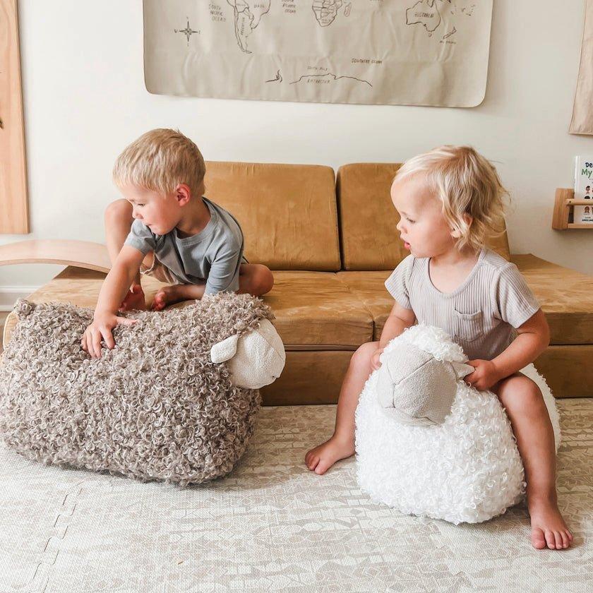 Baa Baa Sheep Taupe Pouf image number 1