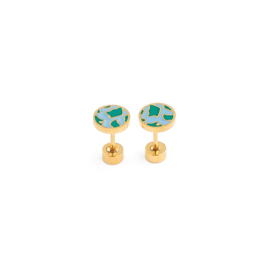 Earth Stud Earrings