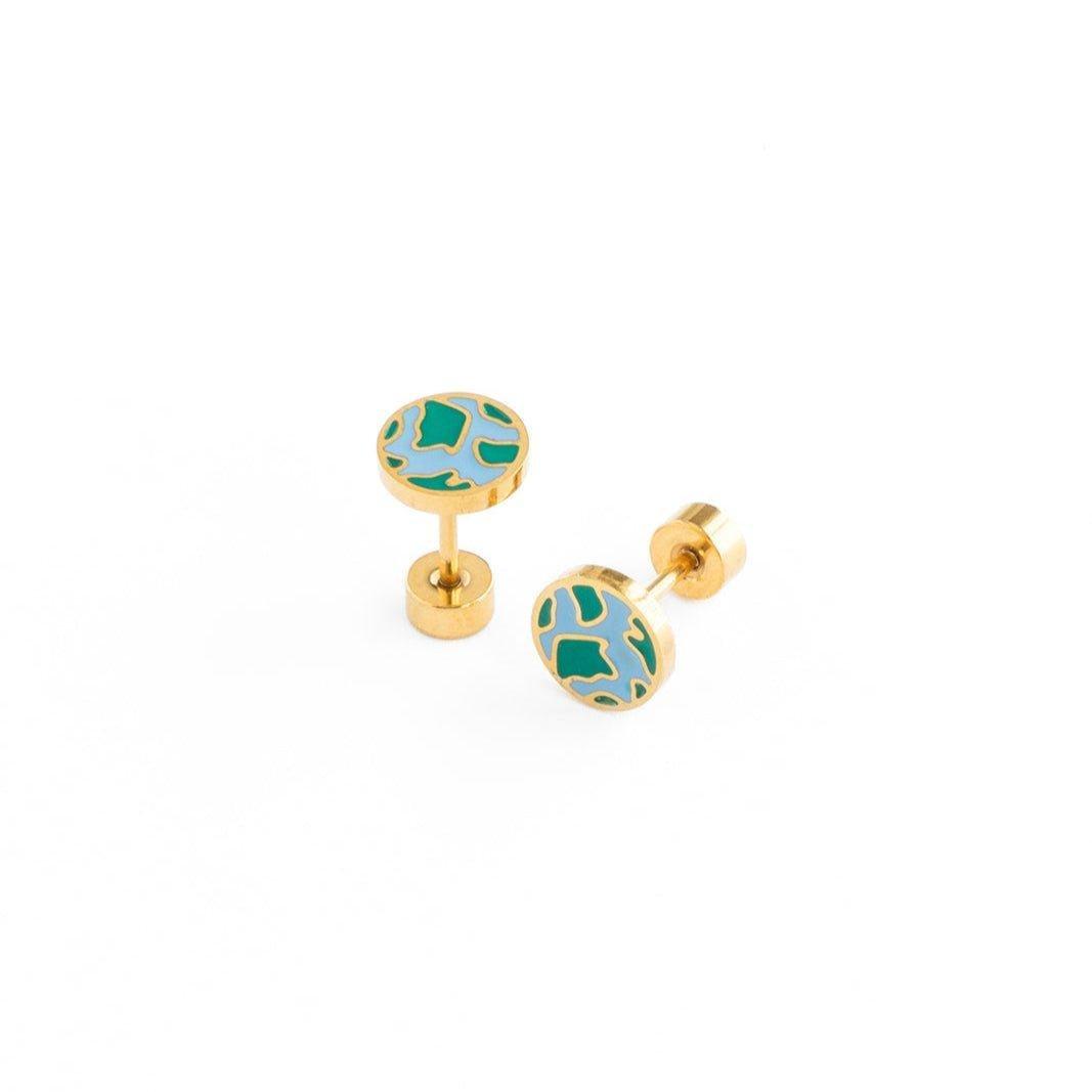 Earth Stud Earrings image number 3