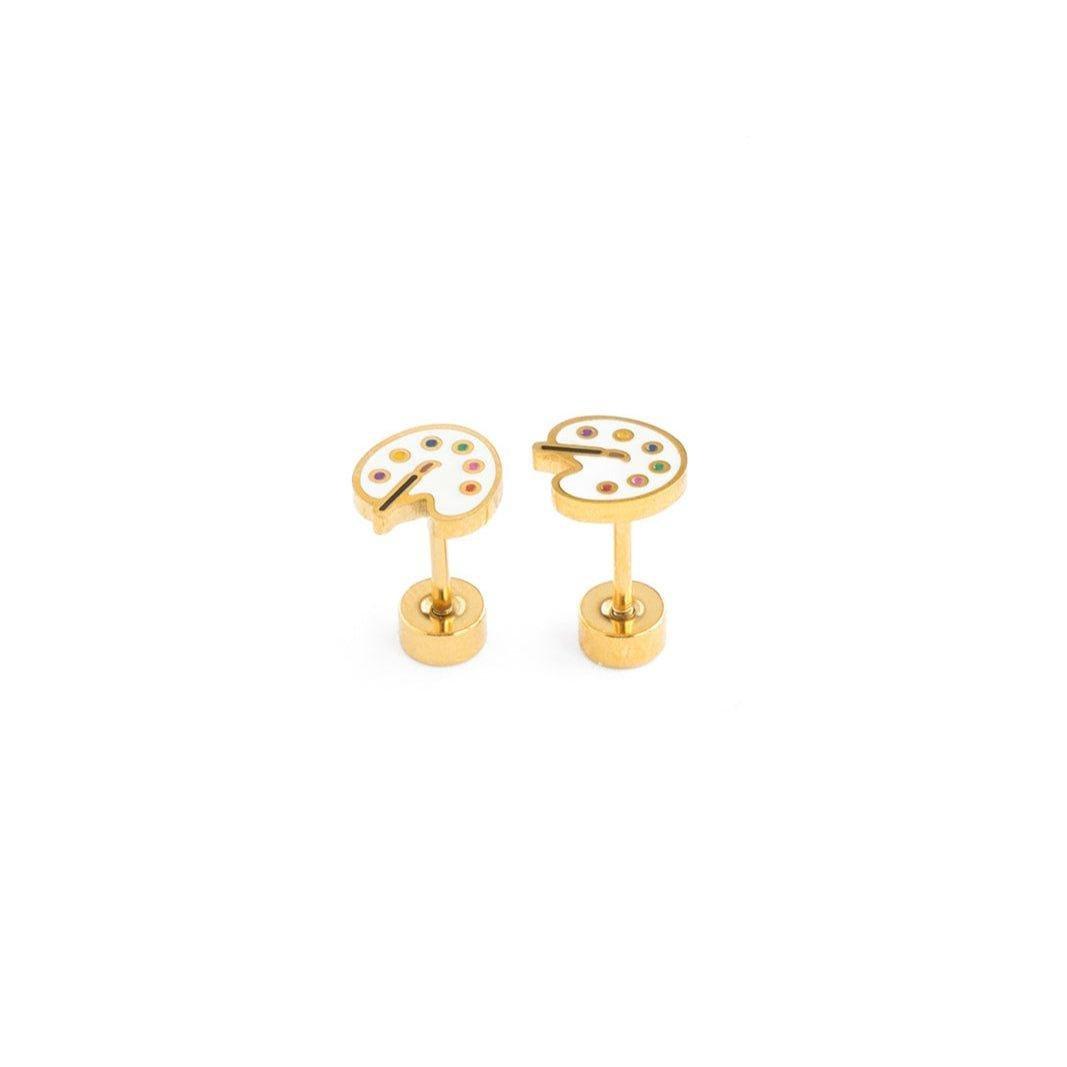 Paint Palette Stud Earrings