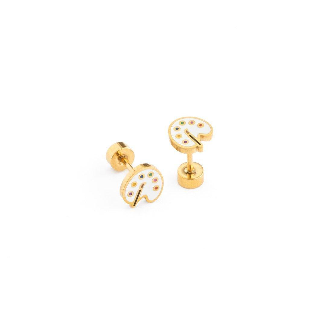 Paint Palette Stud Earrings image number 3