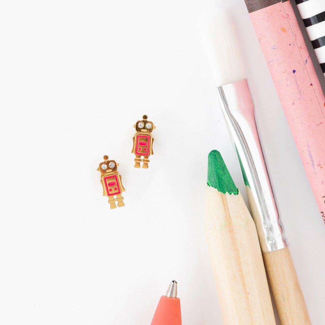 Robot Stud Earrings image number 2