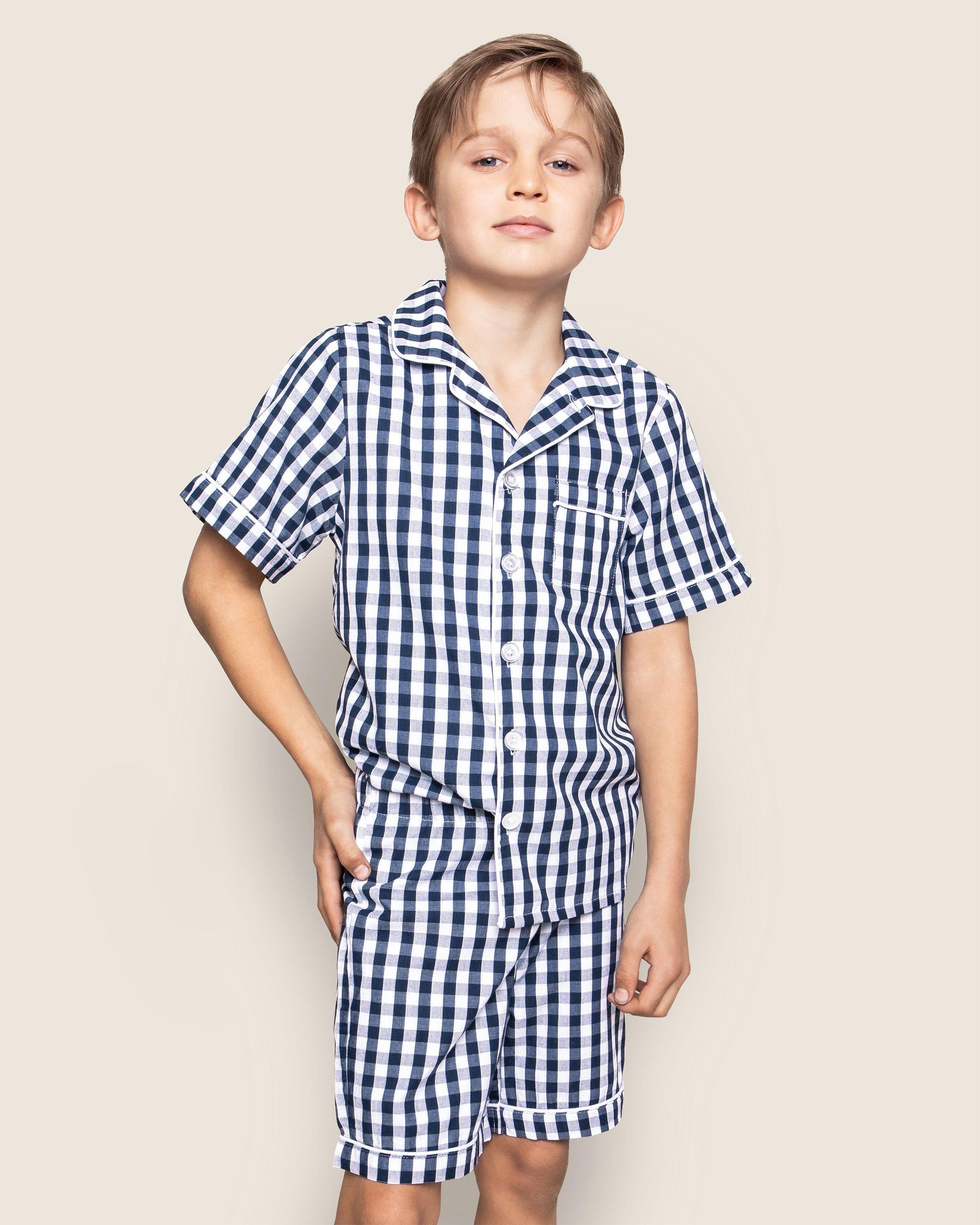 Navy Gingham Short Set image number 1